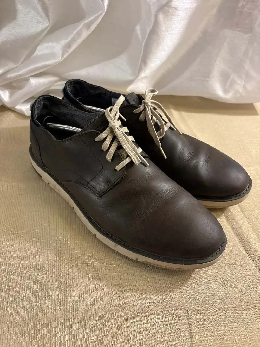 TOMS Navi Oxford Size 14 Dark Brown Leather Casual Dress Shoes